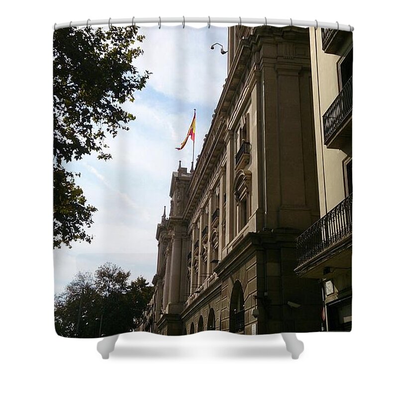 Barcelona Shower Curtain featuring the photograph Barcelona street by Moshe Harboun