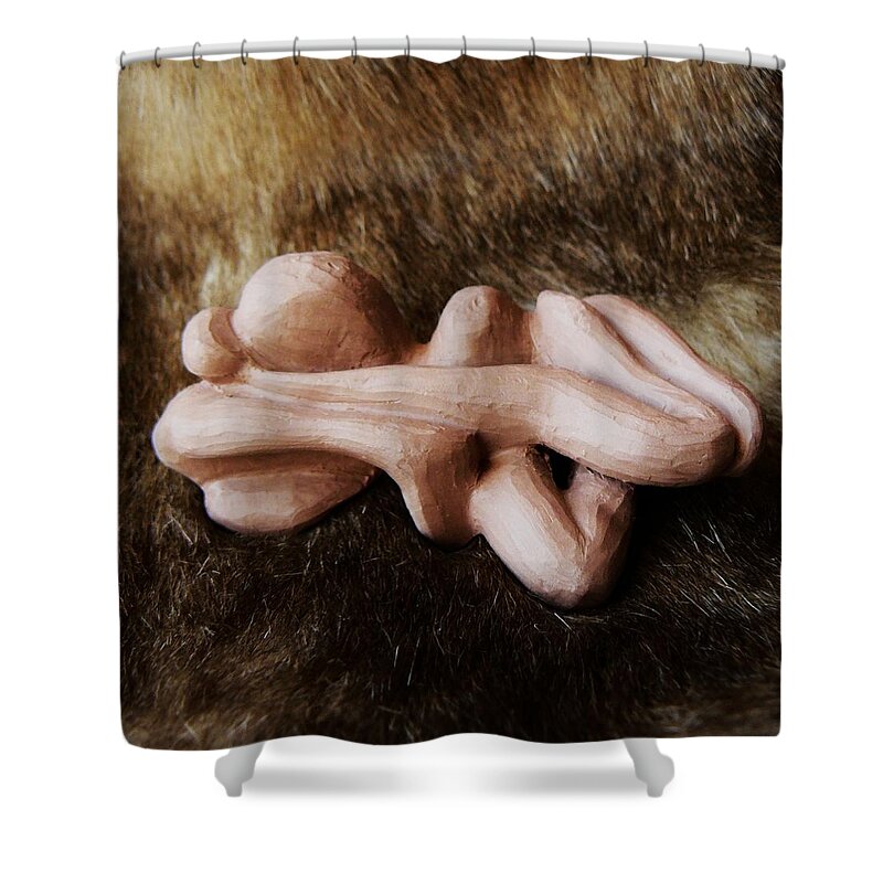 Sculpture Shower Curtain featuring the sculpture Bare Skinned by Barbara St Jean