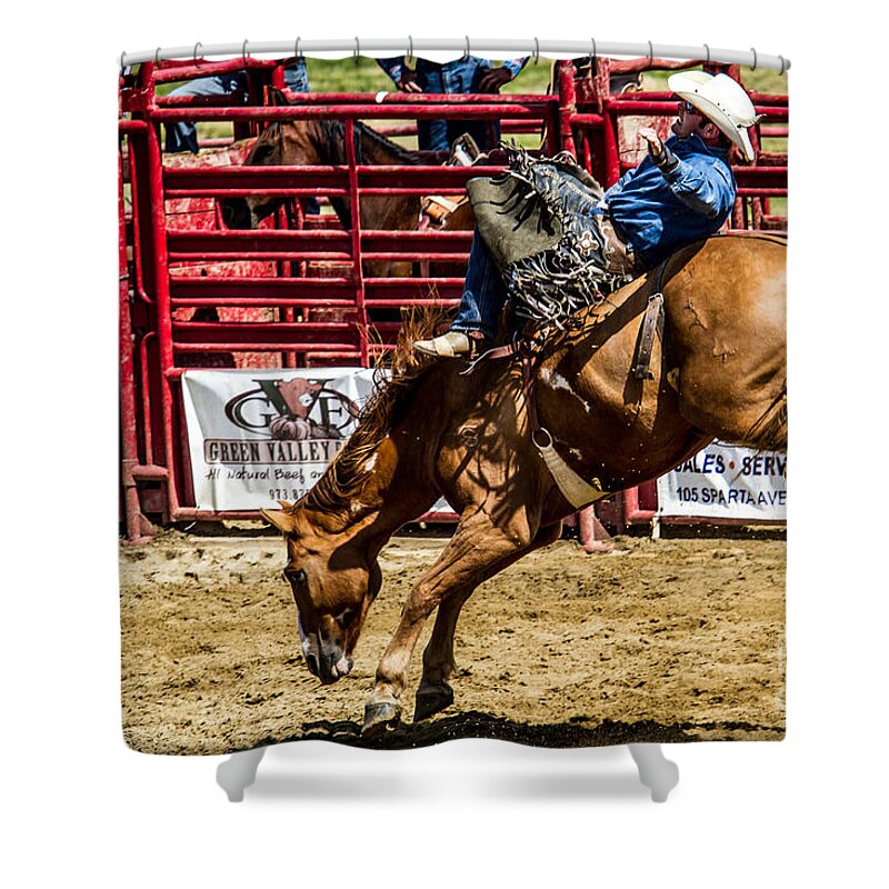 Animals Shower Curtain featuring the photograph Bareback Riding by Eleanor Abramson