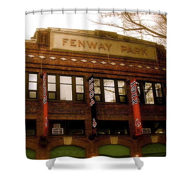 Fenway Park Collectibles Shower Curtain featuring the photograph Baseballs Classic V Bostons Fenway Park by Iconic Images Art Gallery David Pucciarelli