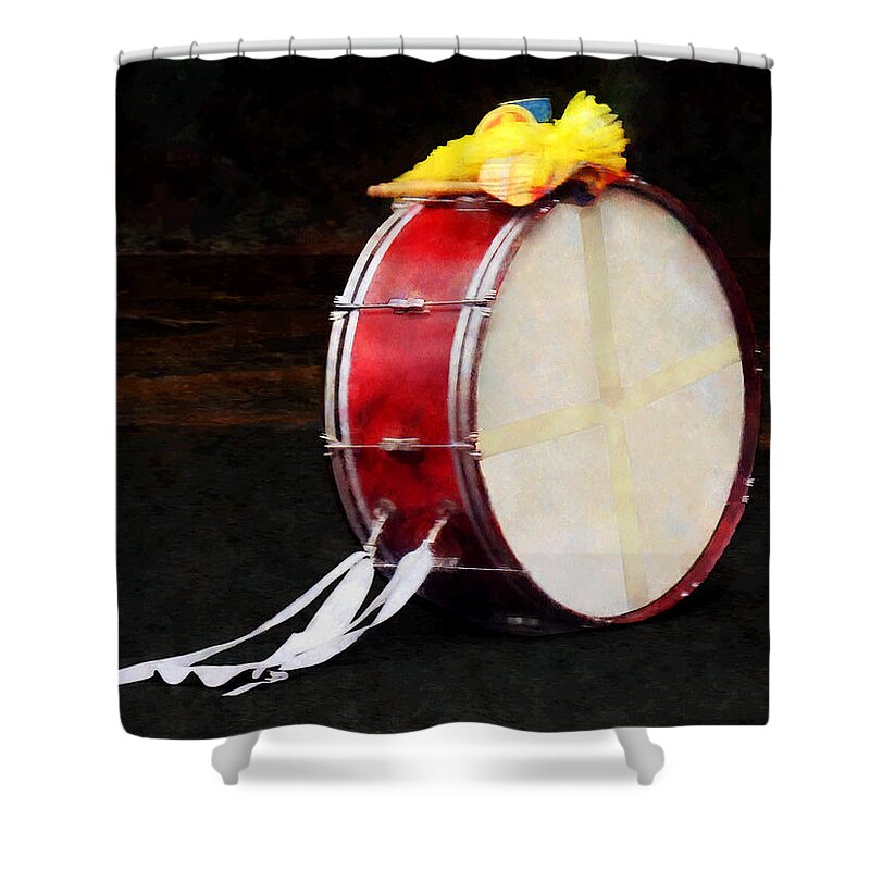 Drum Shower Curtain featuring the photograph Bass Drum at Parade by Susan Savad