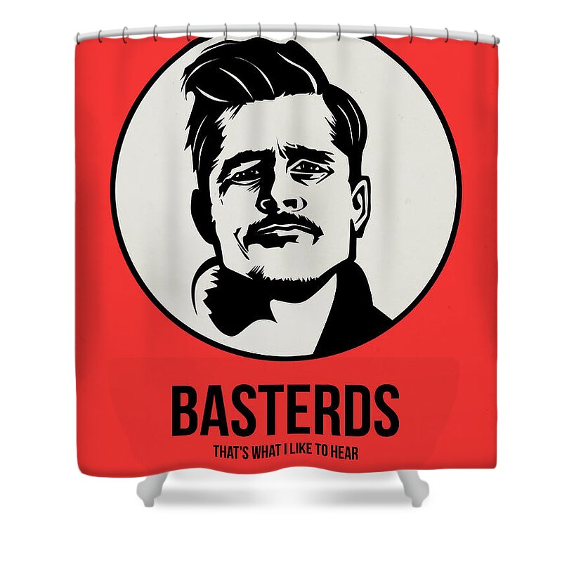 Movies Shower Curtain featuring the digital art Basterds Poster 2 by Naxart Studio