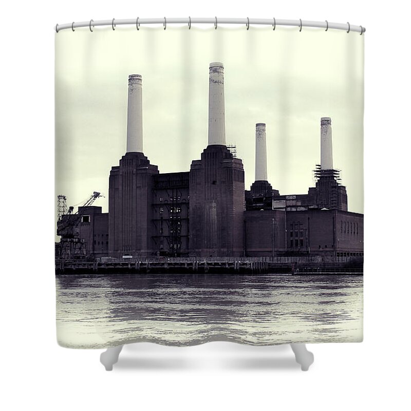 Battersea Power Station Shower Curtain featuring the photograph Battersea Power Station Vintage by Jasna Buncic