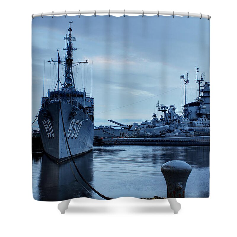 Apacheco Shower Curtain featuring the photograph Battleship Cove by Andrew Pacheco