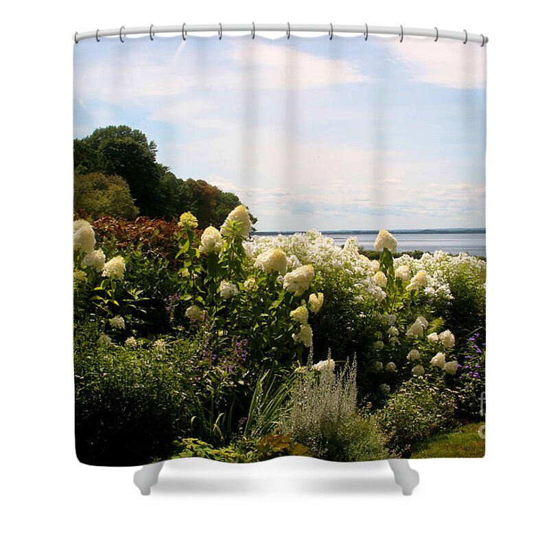 Ocean New Engalnd. Rhode Island Shower Curtain featuring the photograph Bay view Bristol Rhode Island by Tom Prendergast