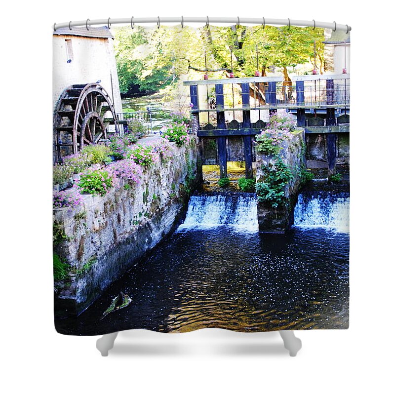 France Shower Curtain featuring the photograph Bayeaux Water Mill Impression by Jacqueline M Lewis