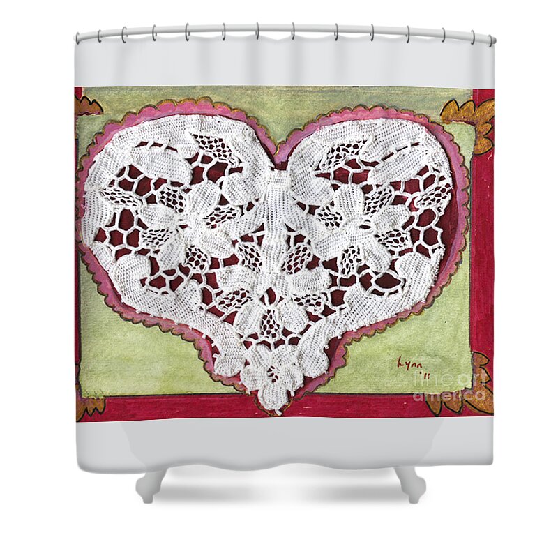 Valentine Shower Curtain featuring the painting Be My Valentine by AFineLyne
