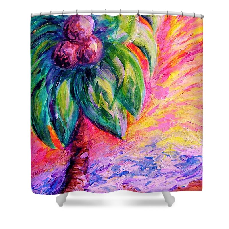 Whimsical Shower Curtain featuring the painting Beach Abstract by Eloise Schneider Mote