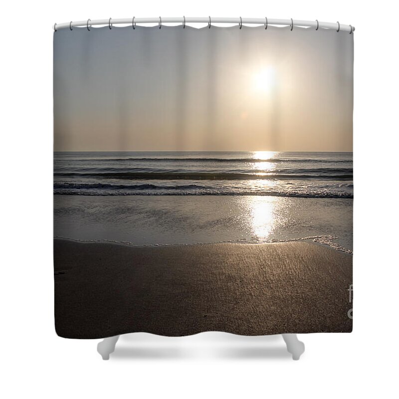 Landscape Shower Curtain featuring the photograph Beach At Sunrise by Todd Blanchard