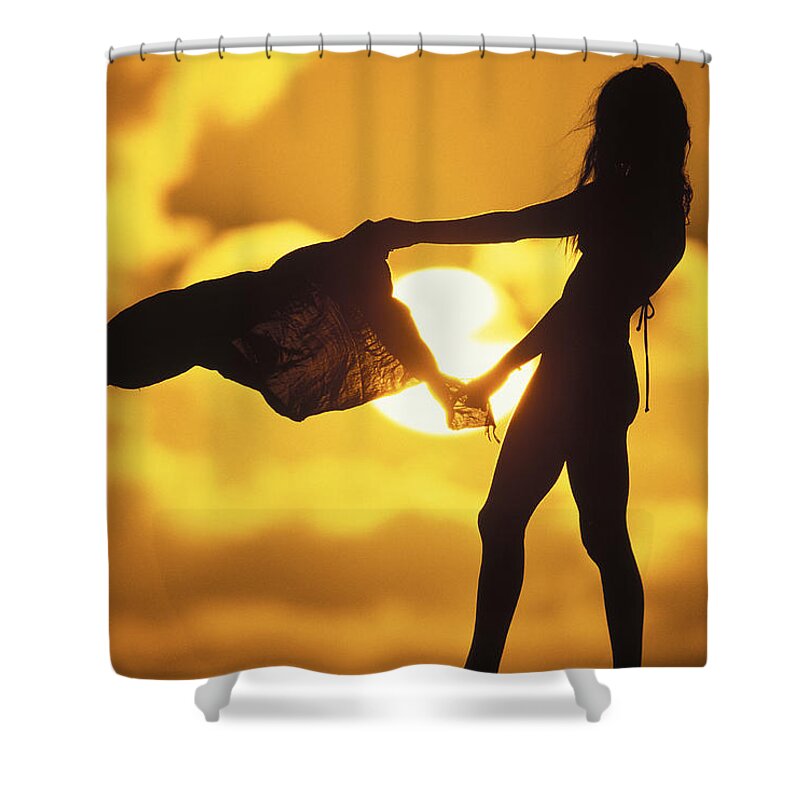 Beach Girl Shower Curtain featuring the photograph Beach Girl by Sean Davey