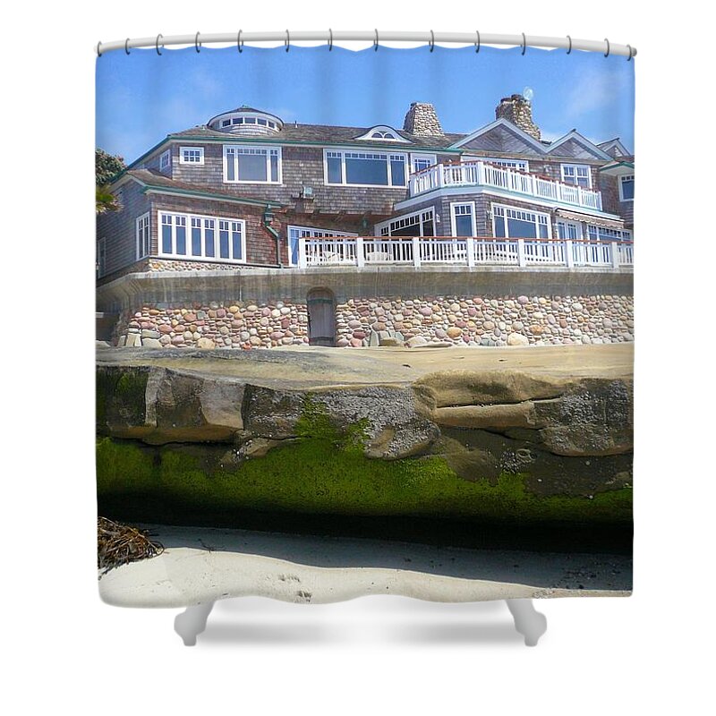 Beach Shower Curtain featuring the photograph Beach House by Jane Girardot