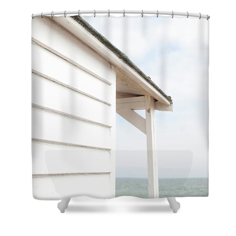 Beach Hut Shower Curtain featuring the photograph Beach Hut And The Sea by James French