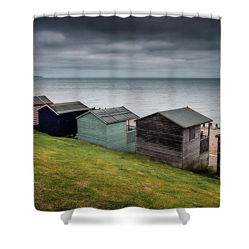 Tranquility Shower Curtain featuring the photograph Beach Huts by James Waghorn