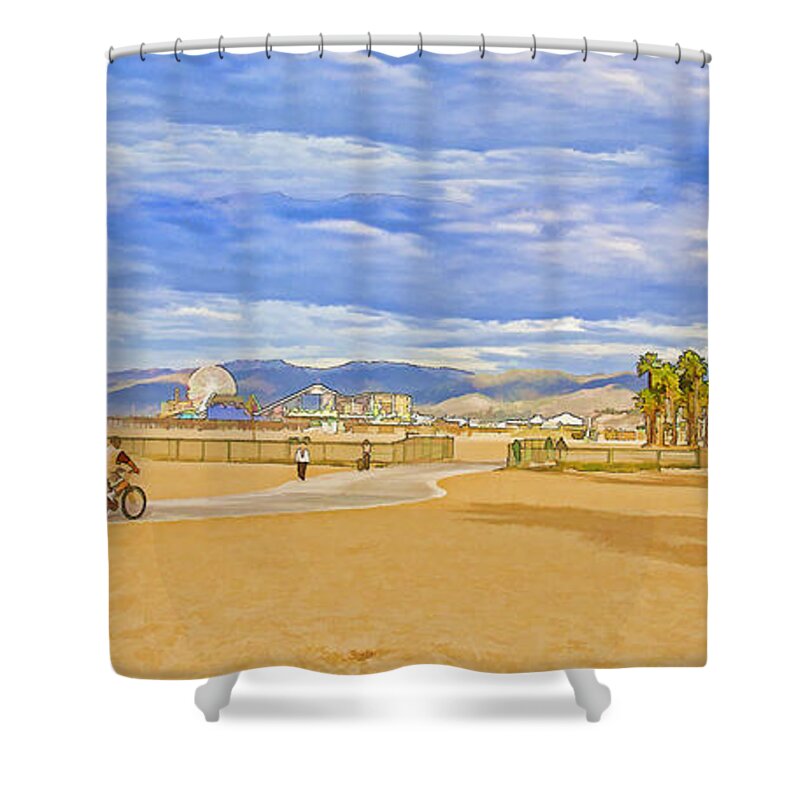 Beach Scene Shower Curtain featuring the photograph Beach Scene by Chuck Staley