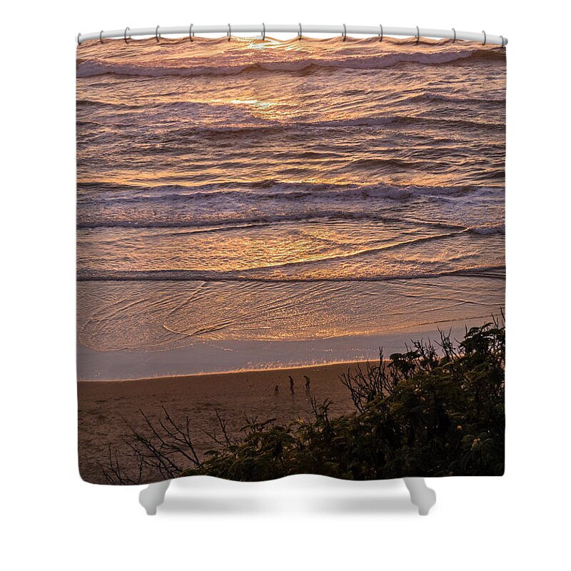 Beach Shower Curtain featuring the photograph Beach Sunset by Kate Brown