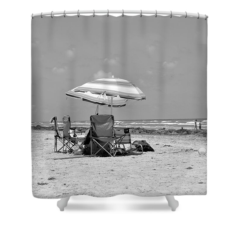 Texas Gulf Coast Shower Curtain featuring the photograph Beach Umbrella by Kristina Deane