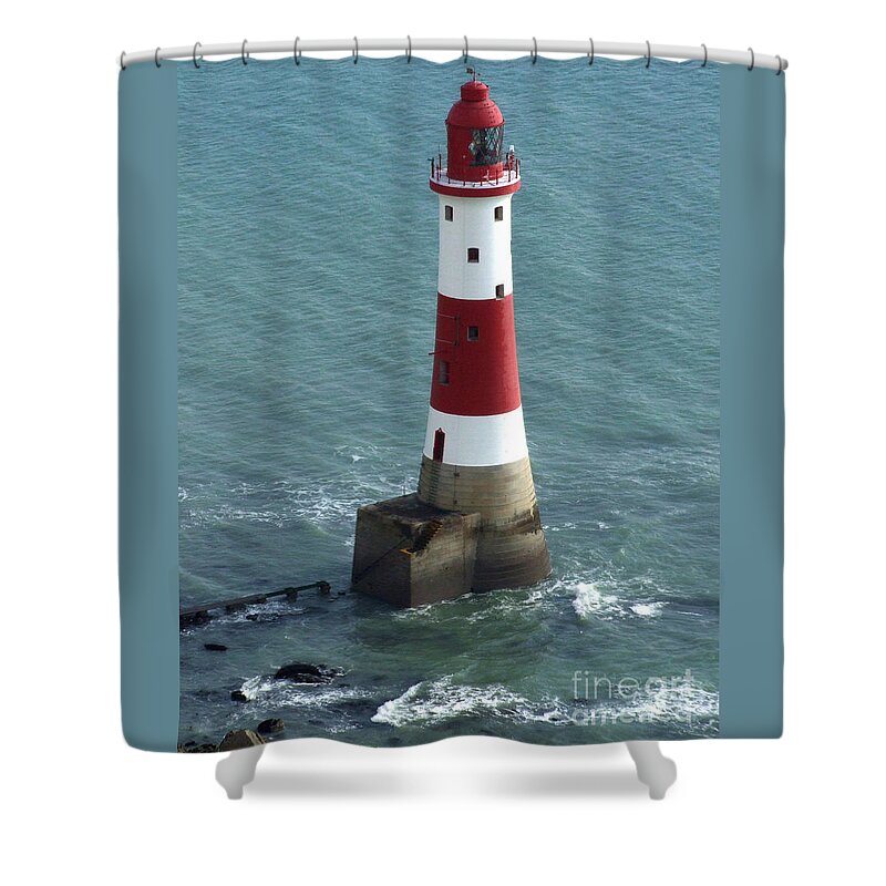 Beachy Head Shower Curtain featuring the photograph Beachy Head lighthouse - Sussex - England by Phil Banks