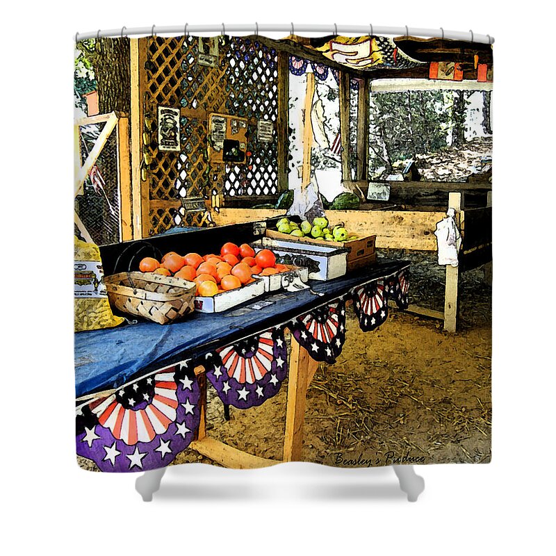 Rural Scene Shower Curtain featuring the photograph Beasley's Produce by Lee Owenby