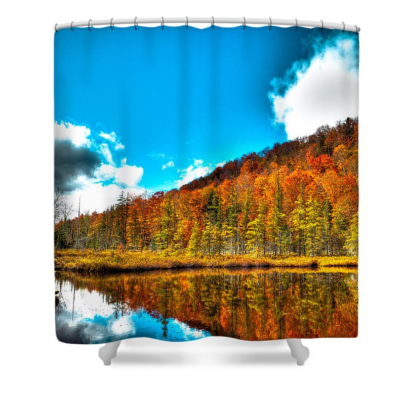 Adirondack's Shower Curtain featuring the photograph Beautiful Bald Mountain Pond by David Patterson