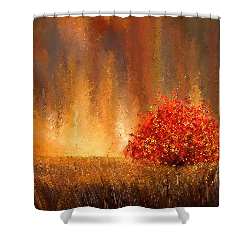 Four Seasons Shower Curtain featuring the painting Beautiful Change- Autumn Impressionist by Lourry Legarde