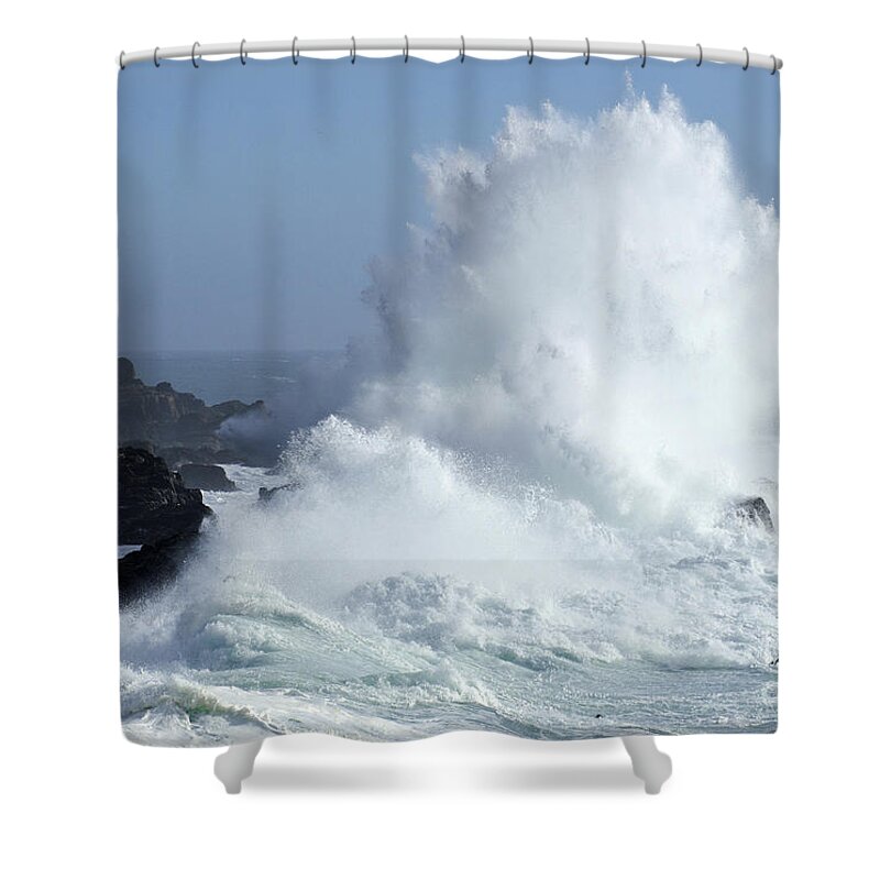 California Coast Shower Curtain featuring the photograph Beauty Of California Salt Point Wave Action by Bob Christopher