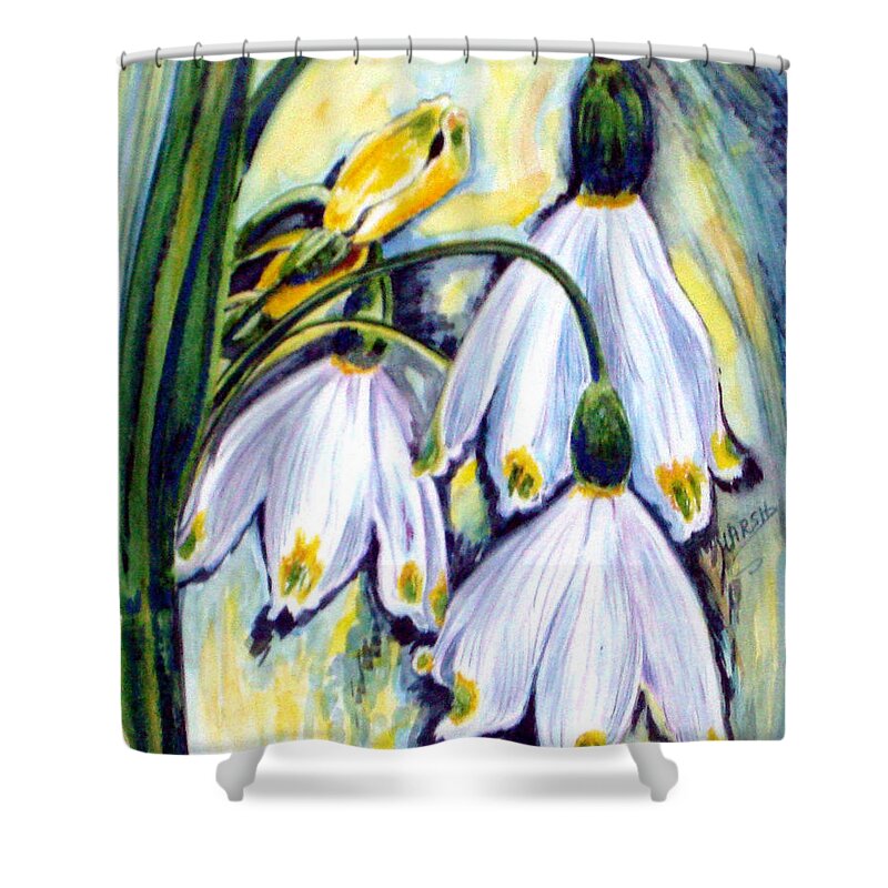 Flowers Shower Curtain featuring the painting Beauty of valley by Harsh Malik