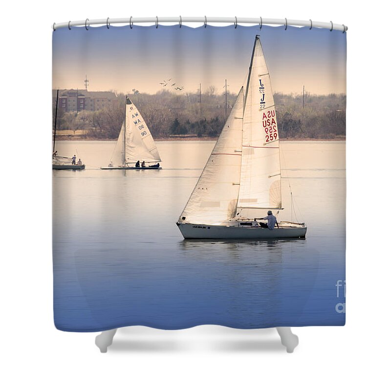 Sailing Shower Curtain featuring the photograph Becalmed by Betty LaRue