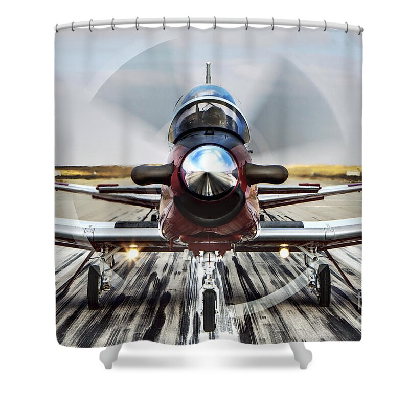 Beechcraft Shower Curtain featuring the photograph Beechcraft T-6A Texan II d by Nir Ben-Yosef
