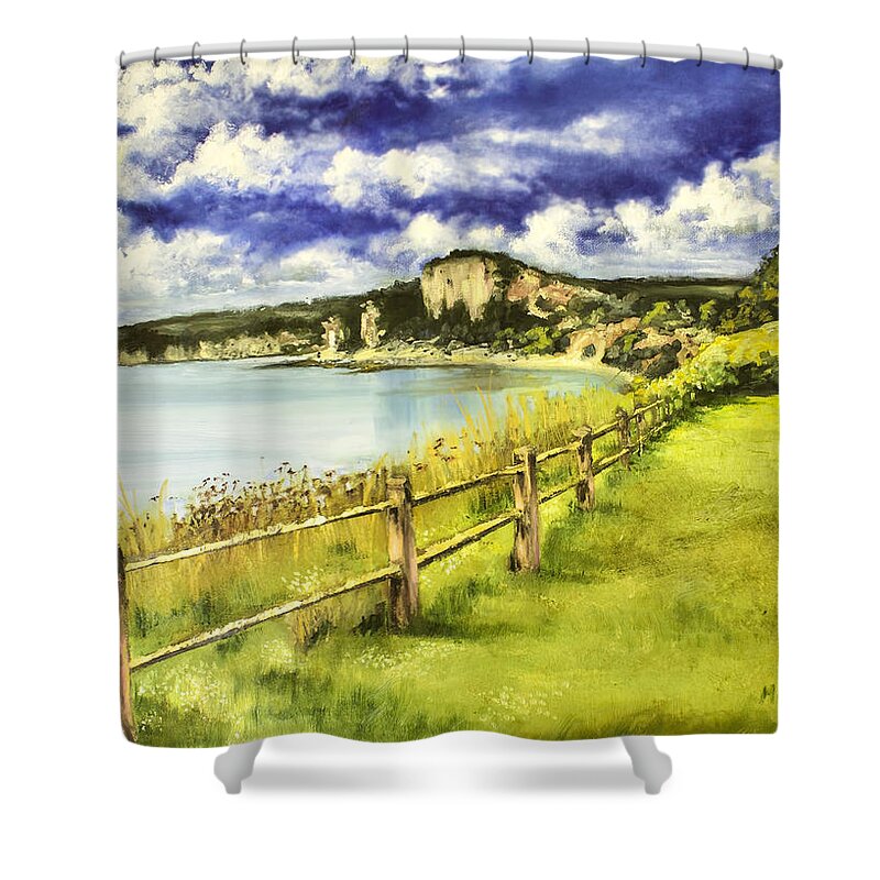 Beerhead Shower Curtain featuring the painting Beer Head by Melissa Herrin