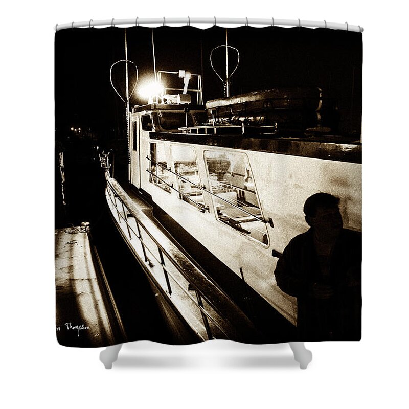 Sepia Shower Curtain featuring the photograph Before the Charter by Jim Thompson