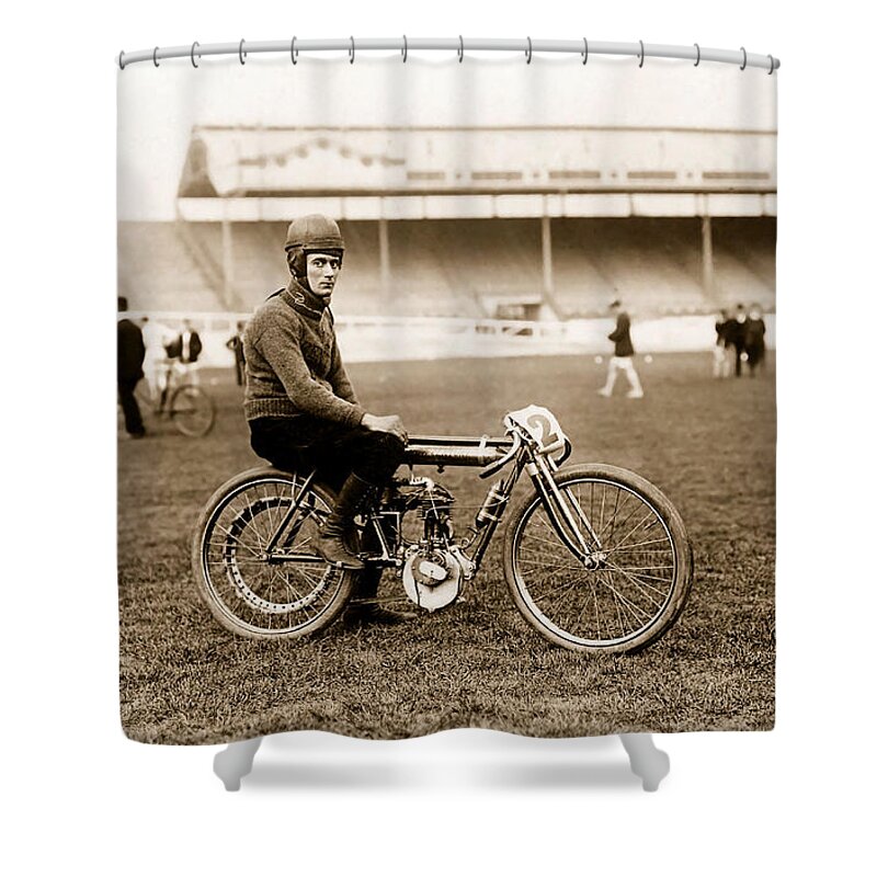 Motorcycle Shower Curtain featuring the photograph Before the Ride by Jon Neidert