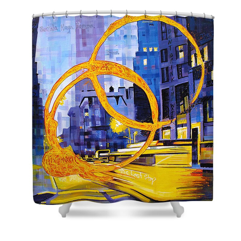 Dave Matthews Shower Curtain featuring the painting Before These Crowded Streets by Joshua Morton