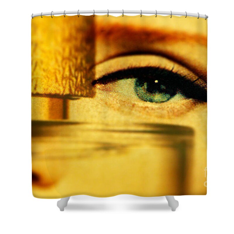 Eye Shower Curtain featuring the photograph Behind the Bottle by Michael Cinnamond