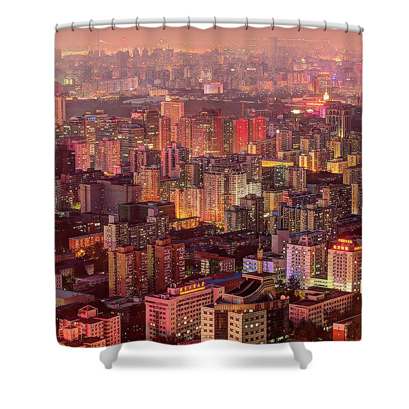 Beijing Municipality Shower Curtain featuring the photograph Beijing Buildings Density by Tony Shi Photography