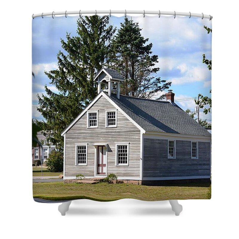 One-room Schoolhouse Shower Curtain featuring the photograph Bell School House by Lisa Kilby