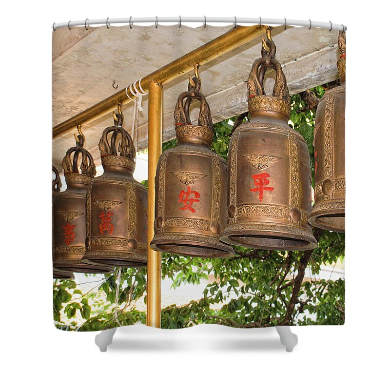 Bangkok Shower Curtain featuring the digital art Bells by Carol Ailles