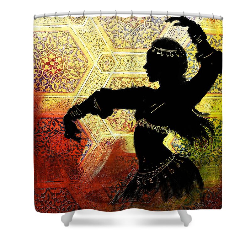 Belly Dance Art Shower Curtain featuring the painting Abstract Belly Dancer 12 by Corporate Art Task Force