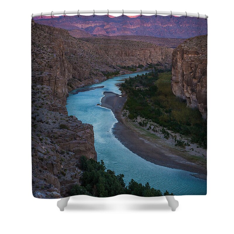 America Shower Curtain featuring the photograph Bend in the Rio Grande by Inge Johnsson