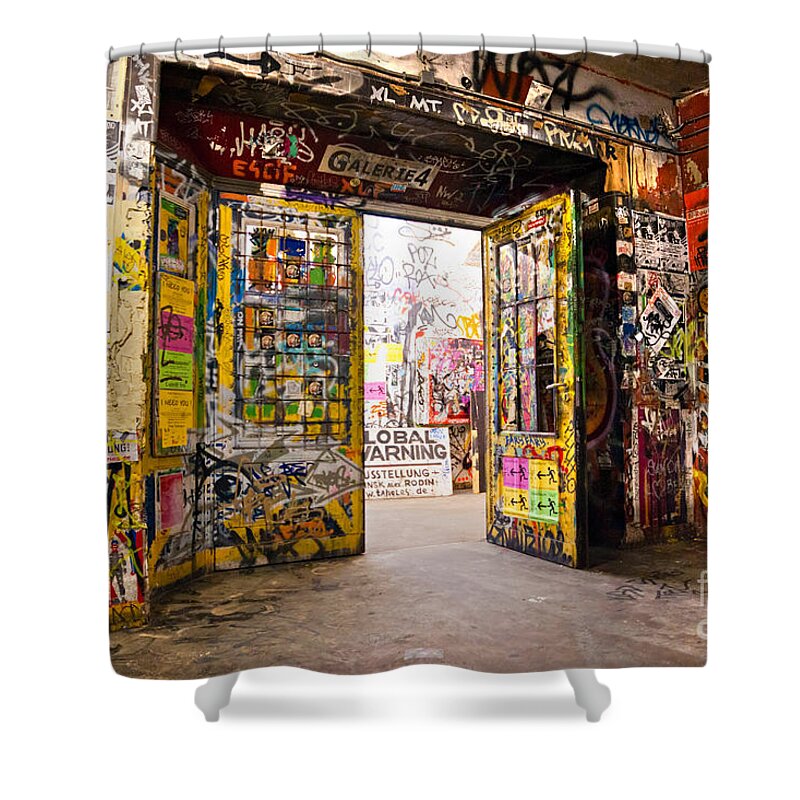 Architecture Shower Curtain featuring the photograph BERLIN - The Kunsthaus Tacheles by Luciano Mortula