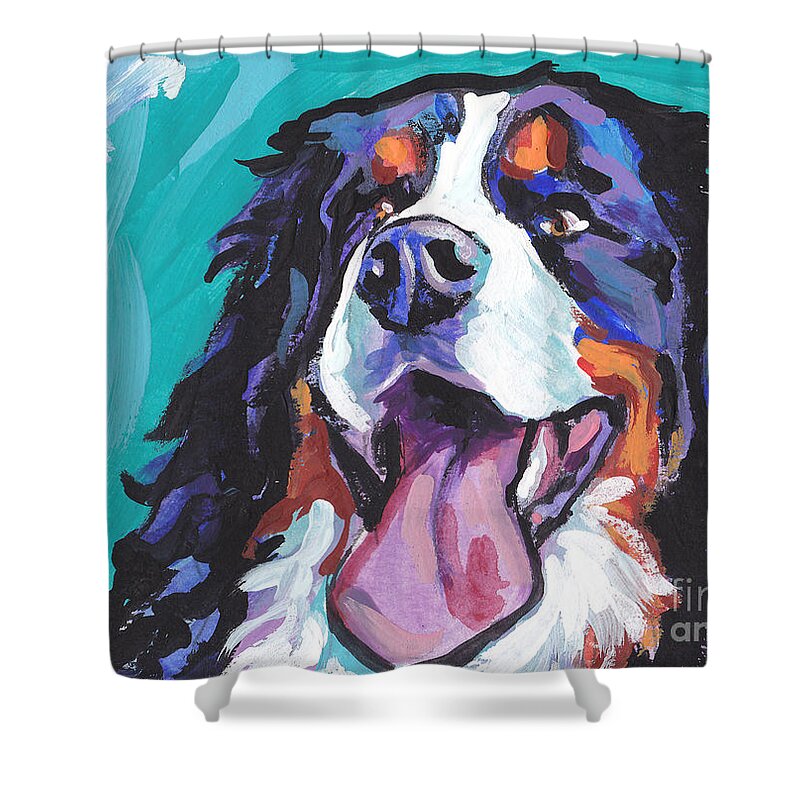 Berner Shower Curtain featuring the painting Berner All Smiles by Lea S