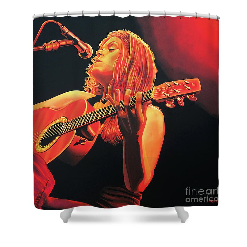 Beth Hart Shower Curtain featuring the painting Beth Hart by Paul Meijering
