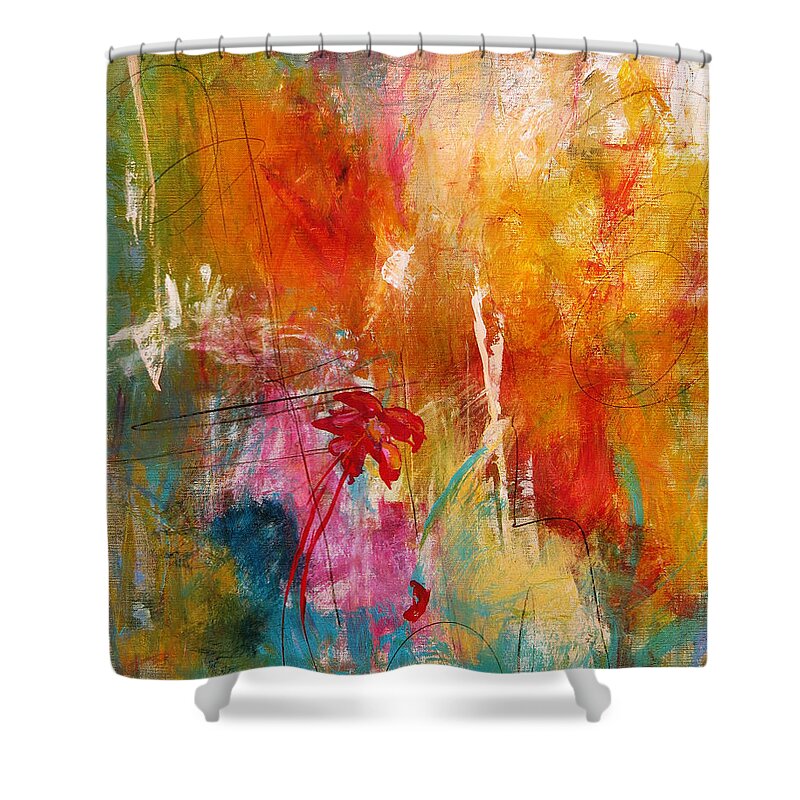 Katie Black Shower Curtain featuring the painting Betrayal by Katie Black