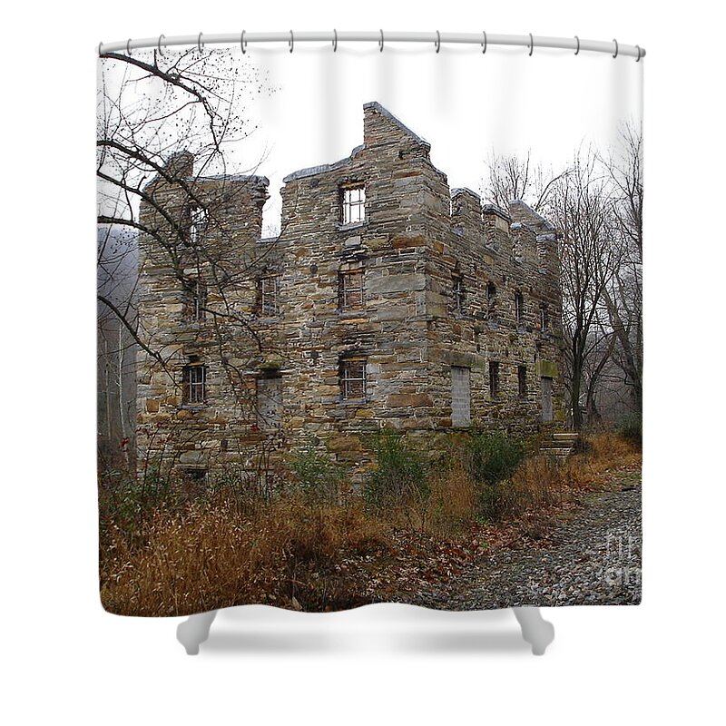 Jane Ford Shower Curtain featuring the photograph Beverly Chapman's Mill by Jane Ford