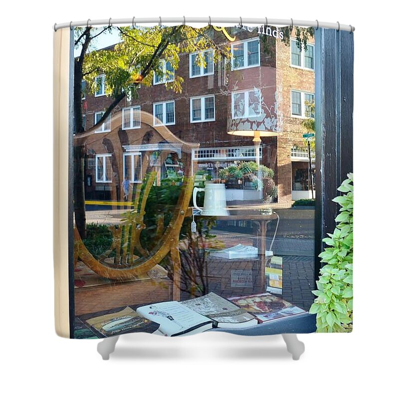 Lewes Shower Curtain featuring the photograph Biblion Used Books Reflections 4 - Lewes Delaware by Kim Bemis