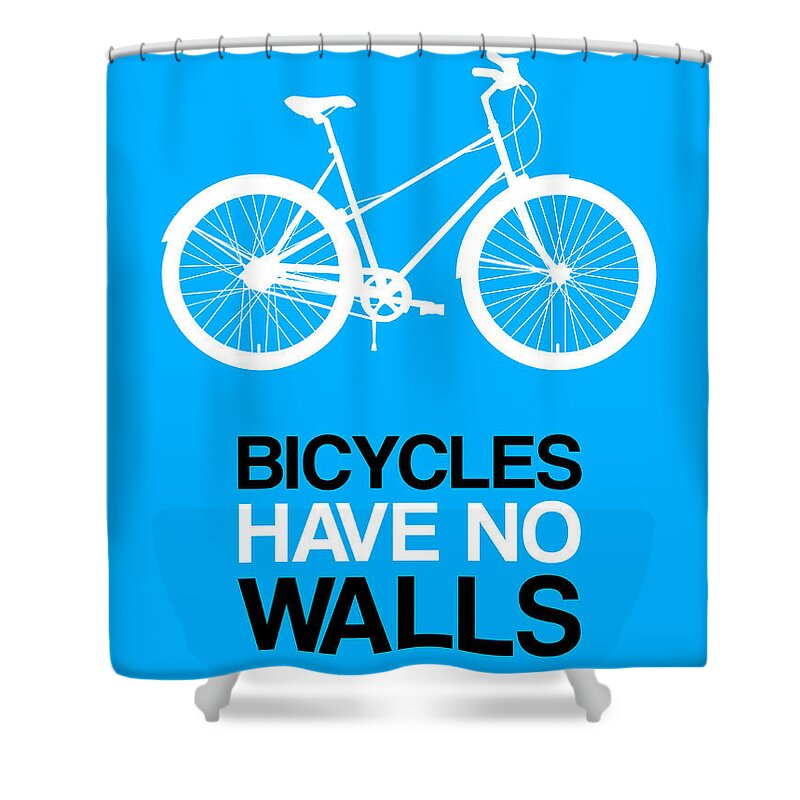 Bicycle Shower Curtain featuring the digital art Bicycles Have No Walls Poster 2 by Naxart Studio