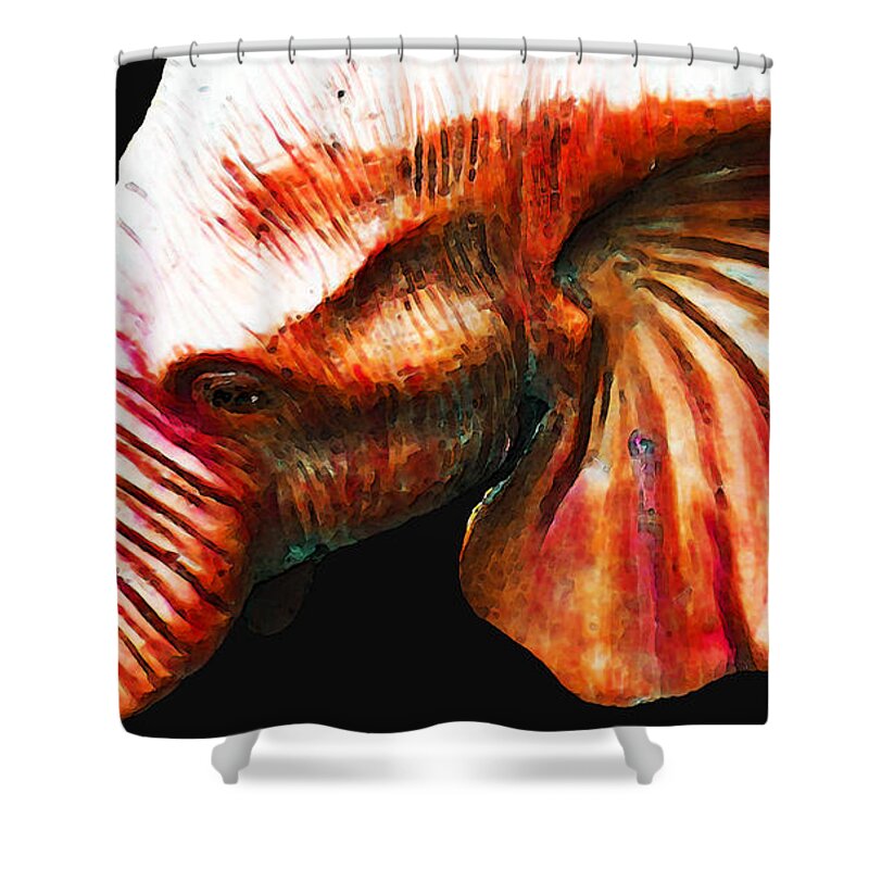 Elephant Shower Curtain featuring the painting Big Red - Elephant Art Painting by Sharon Cummings