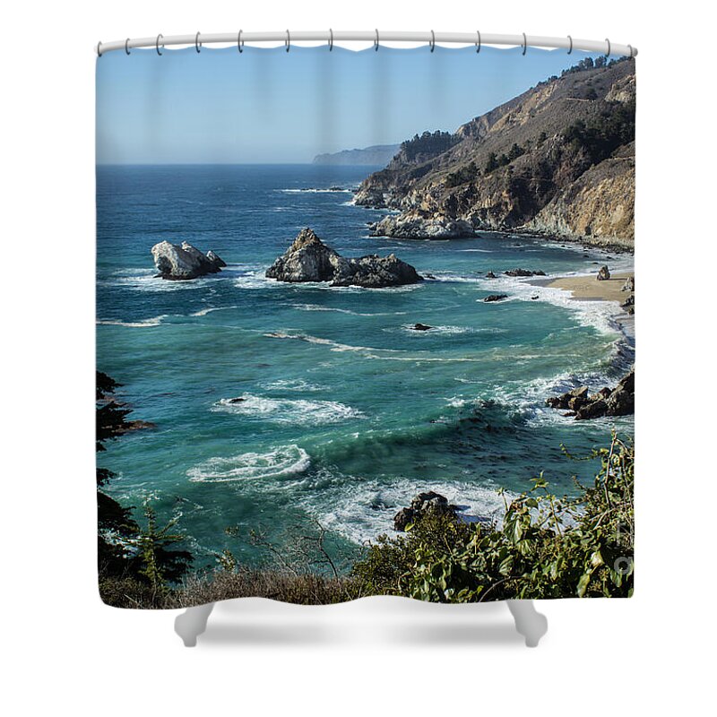 Big Sur Shower Curtain featuring the photograph Big Sur Coast From Julia Pfeiffer Burns by Suzanne Luft