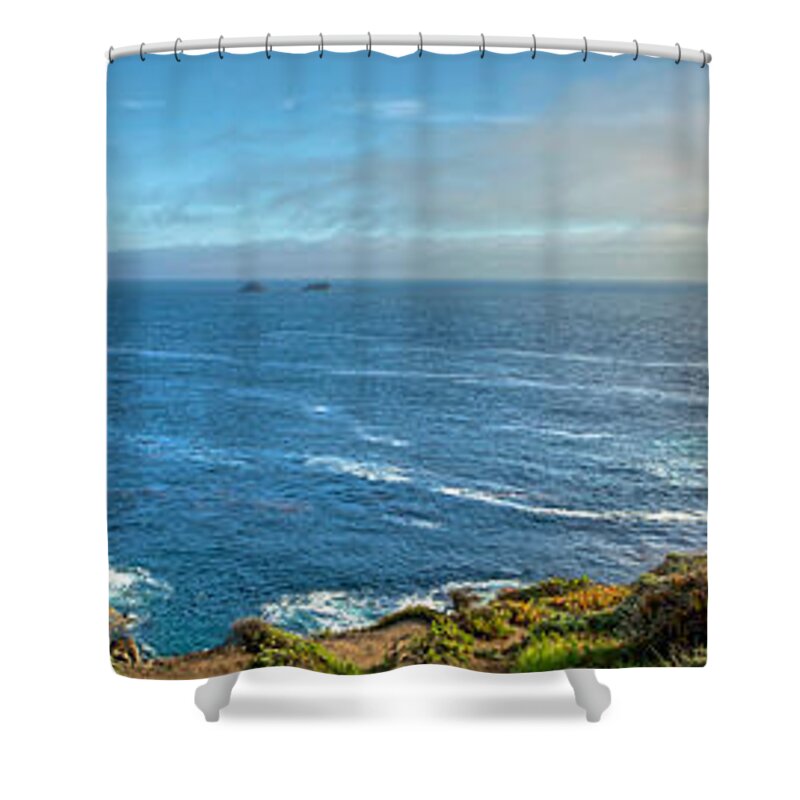 Beach Shower Curtain featuring the photograph Big Sur Coast Pano 2 by SC Heffner