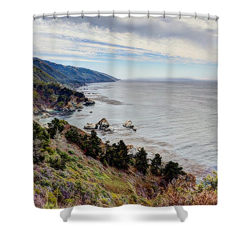 Beach Shower Curtain featuring the photograph Big Sur Serenity by Heidi Smith