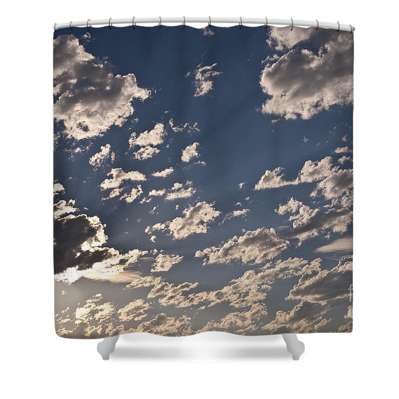 Atmosphere Shower Curtain featuring the photograph Billowing Altocumulus Clouds by Jim Corwin